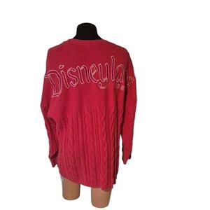 Disneyland Cable knit Oversize  Red Sweater XL